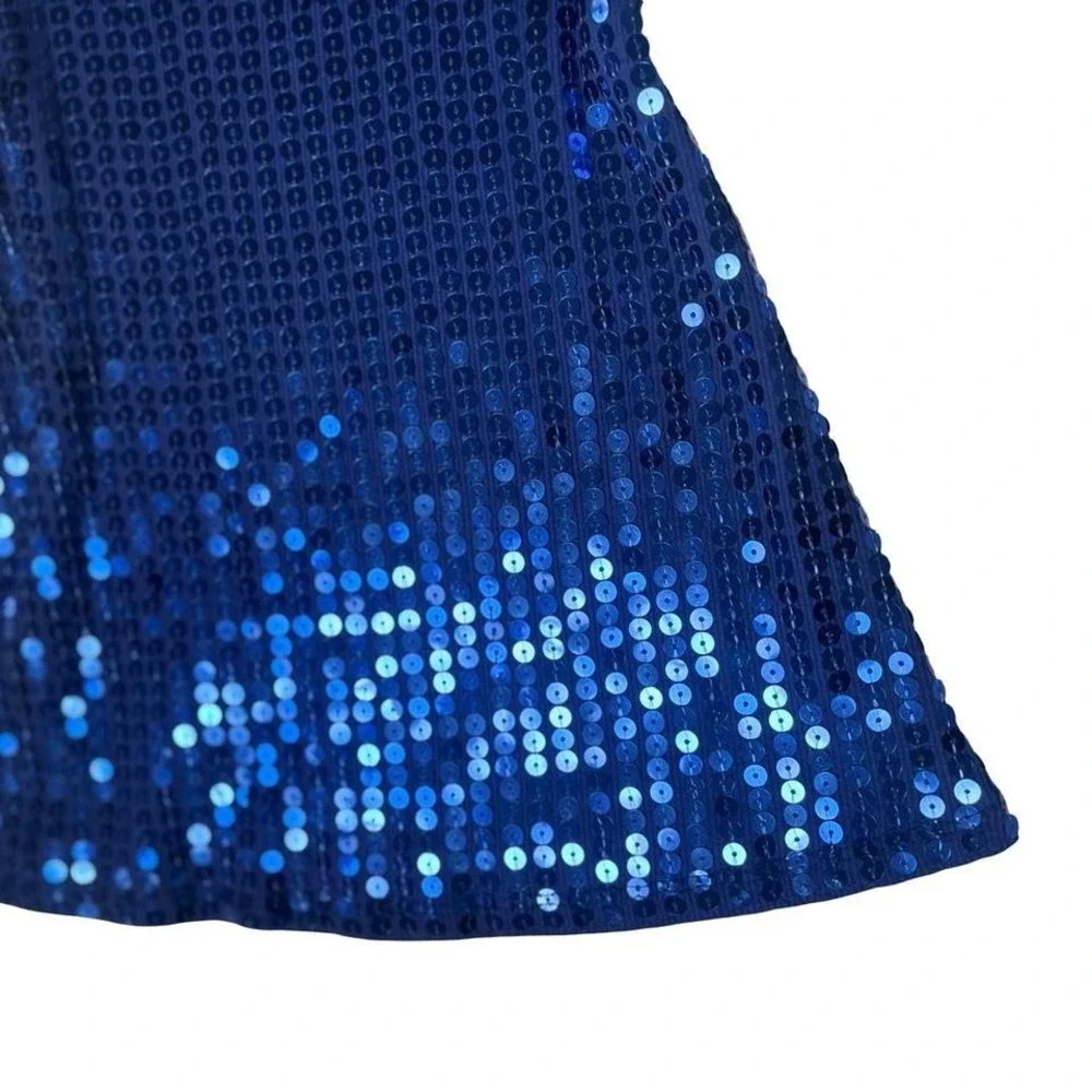 Y2K VINTAGE‎ BLUE SEQUIN WET SEAL SPARKLE TOP XS/SMALL EUC #13
